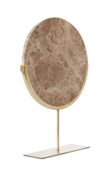 Elegant Brown Marble Sculpture on Base - Dimensions 35x10x51.5 cm