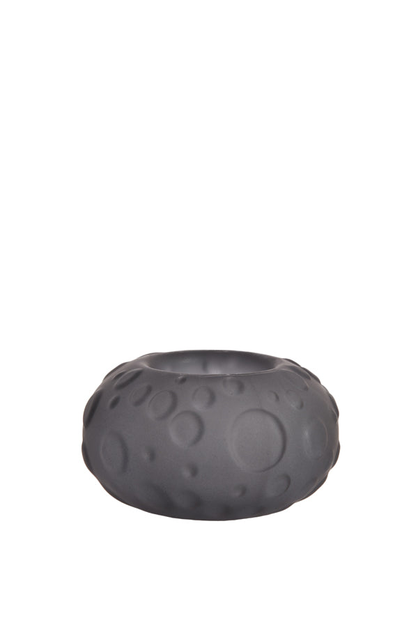 Matte Grey Finley Glass Tealight Holder Ø10x6 cm