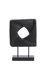 Elegant Black Wooden Ornament on Base - 26x9x38.5 cm