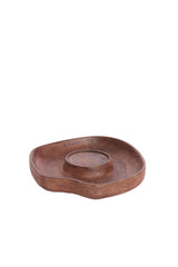 Rustic Lagao Wood Candle Holder 24.5x24.5x4 cm