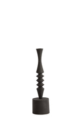 Elegant Matte Black Candle Holder - 10x35 cm Mistry Design