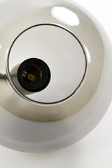 Contemporary 10-Light Pendant in Matte Black with Smoked Glass Orbs