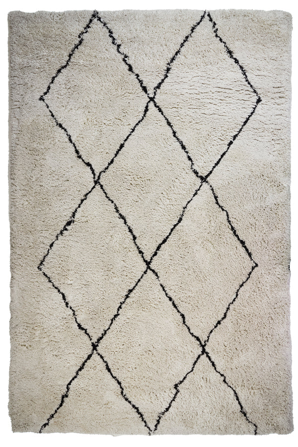 Handwoven Natural-Black Xamuri Rug, 300x200 cm