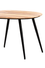 Set of 2 Rustic Coffee Tables - Natural Viejo Wood & Black Finish, Sizes 84x39x34cm & 84x39x39cm