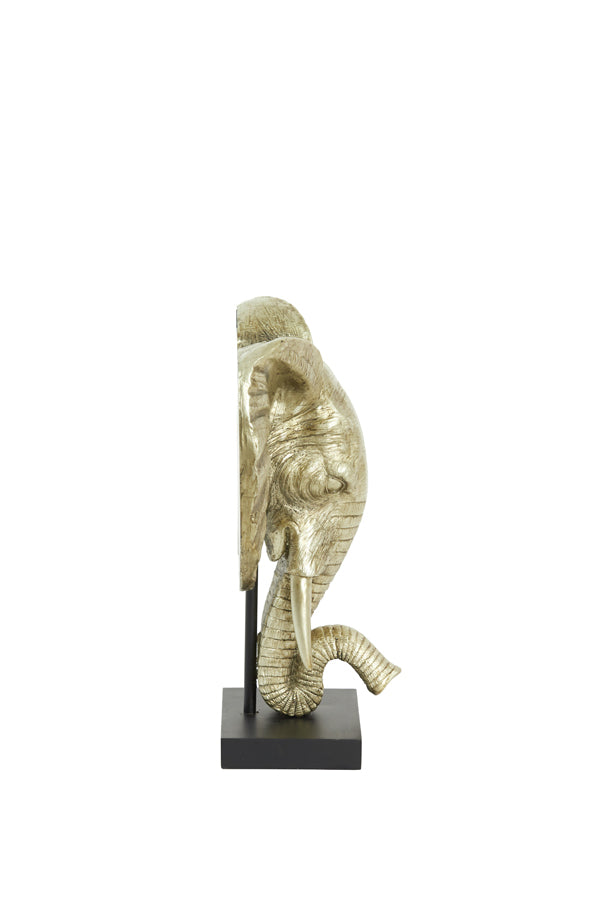 Elegant Light Gold Elephant Ornament on Base - 30x15x35.5 cm