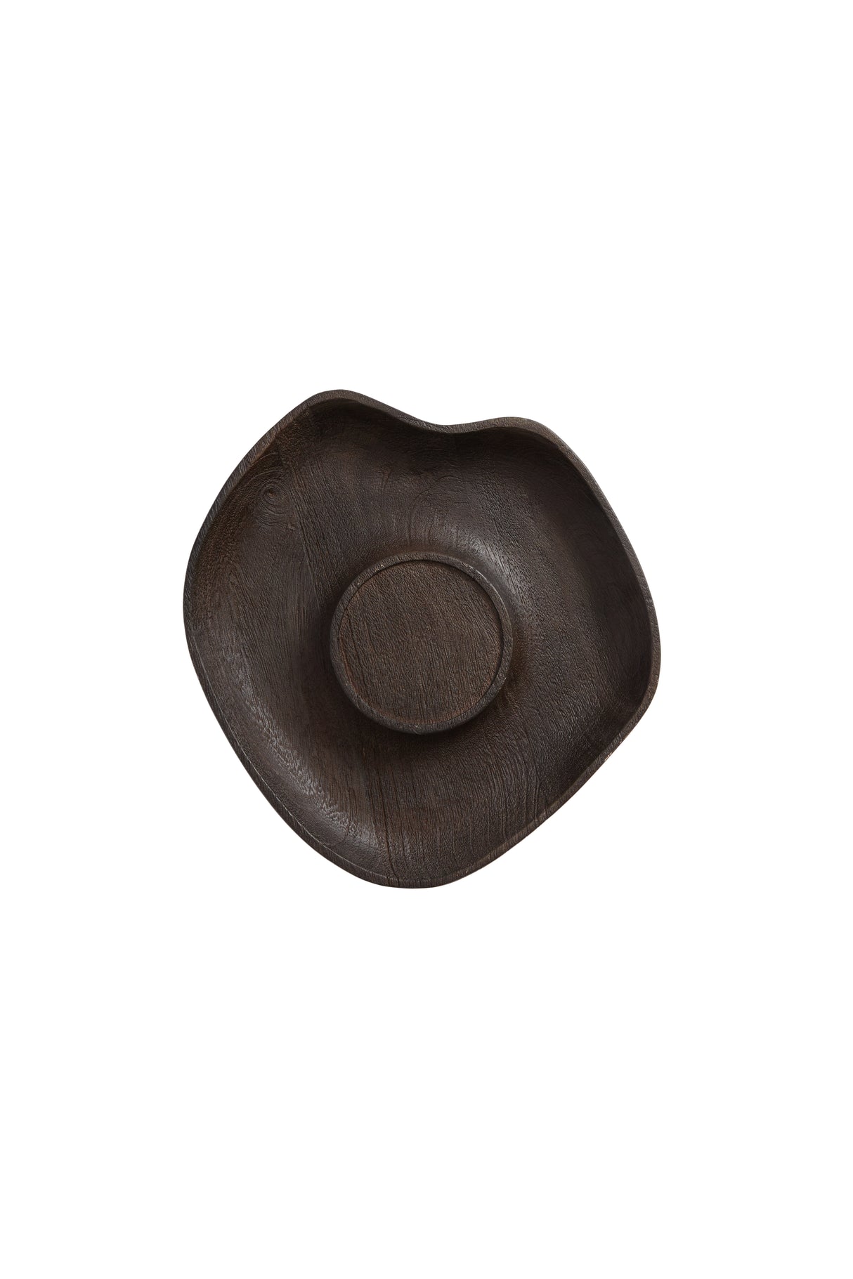 Wooden Candle Holder in Matte Dark Brown Finish (24.5x24.5x4 cm)
