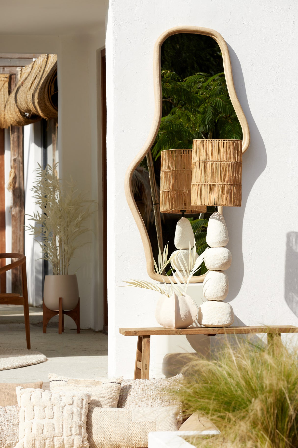 Elegant Cream Marree Lamp Base - 22x72 cm