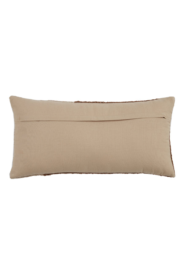 Dark Brown and Beige Rectangular Cushion - 60x30 cm