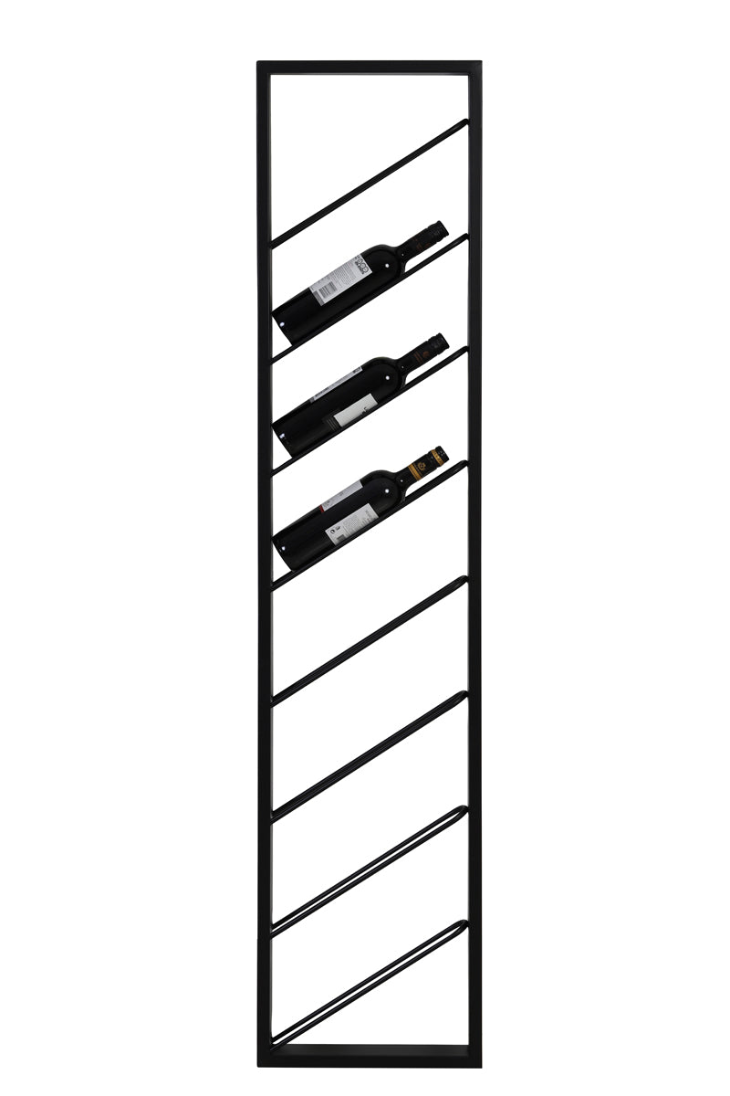 Vertical Elegance: Black Metal Wine Rack for 8 Bottles