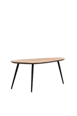 Set of 2 Rustic Coffee Tables - Natural Viejo Wood & Black Finish, Sizes 84x39x34cm & 84x39x39cm