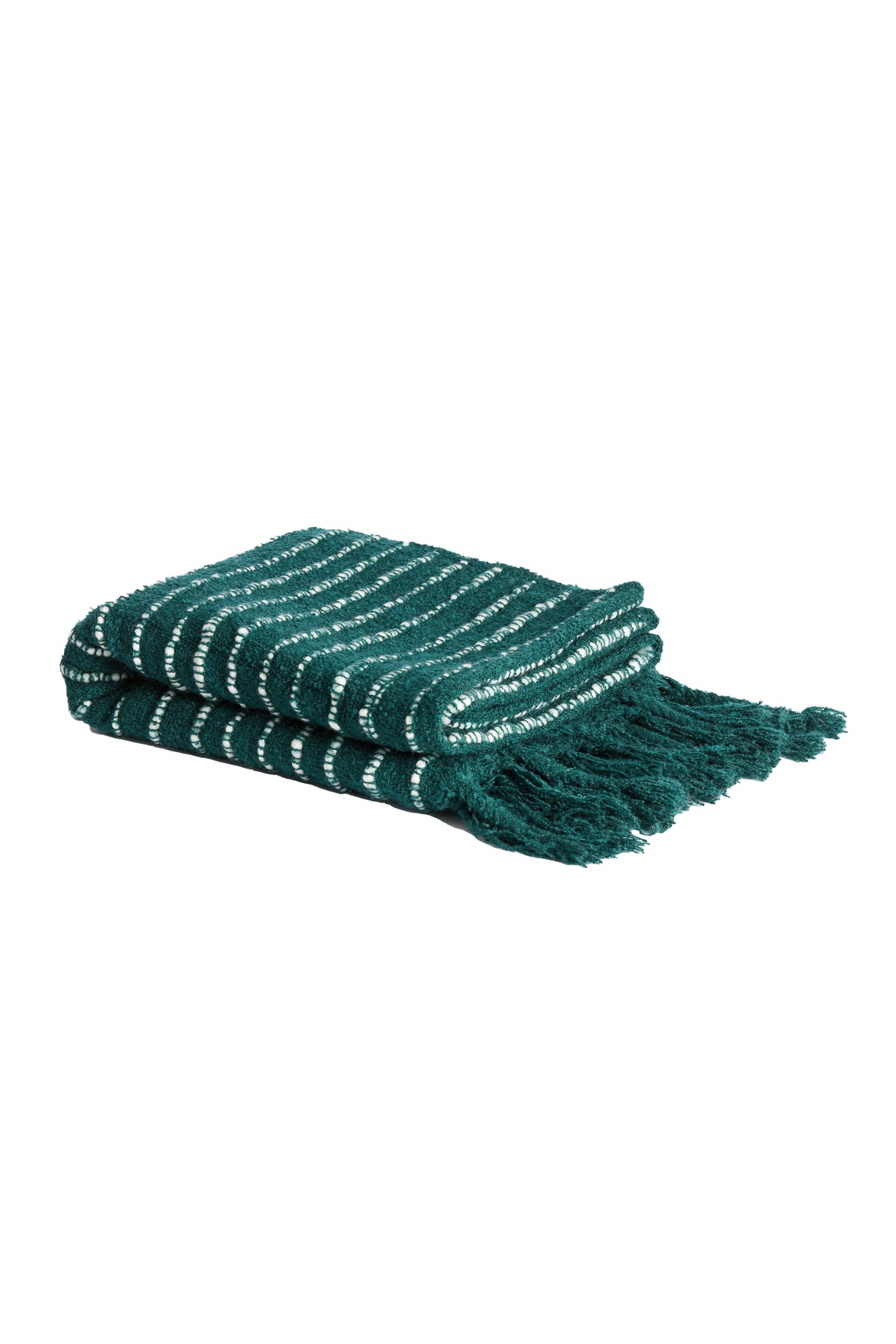 Alcoba Forest Green & Snow White Throw - 170x130 cm