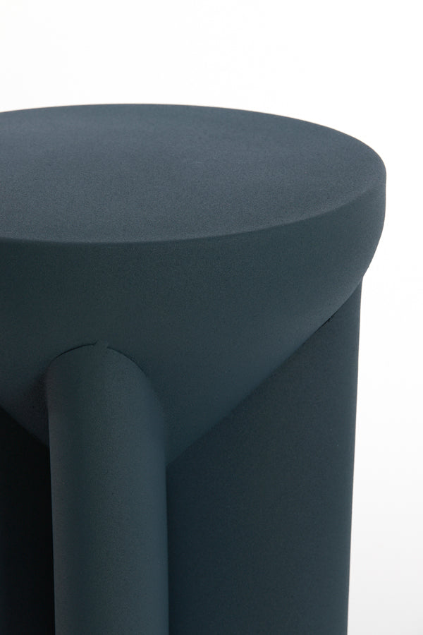 Dark Blue Mikado Round Side Table - 36x42 cm