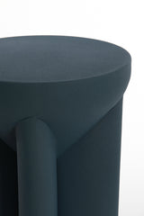 Dark Blue Mikado Round Side Table - 36x42 cm