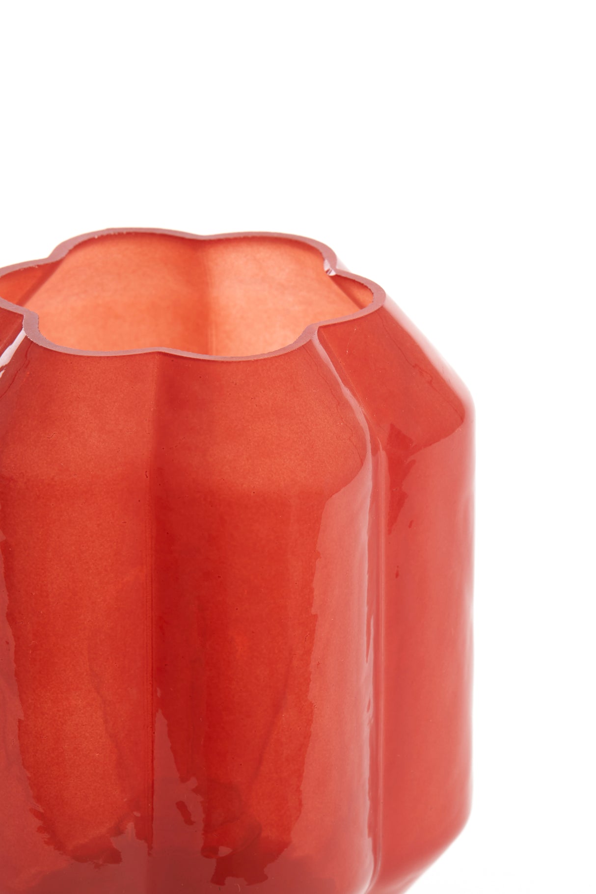 Brick Red and Gold LED Table Lamp with Milky Glass Shade, Ø13x16.5 cm