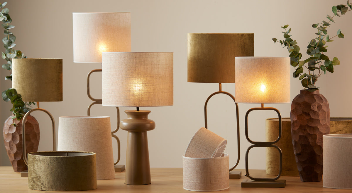 Elegant Lutika Light Gold Lamp Stand - Dimensions 23x11.5x46 cm