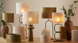 Elegant Lutika Light Gold Lamp Stand - Dimensions 23x11.5x46 cm