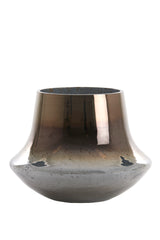 Smoked Glass Stone Finish Vase Ø23x18 cm Domi Design