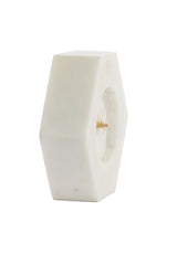 Elegant Chere White Marble Clock 19x6.5x19 cm