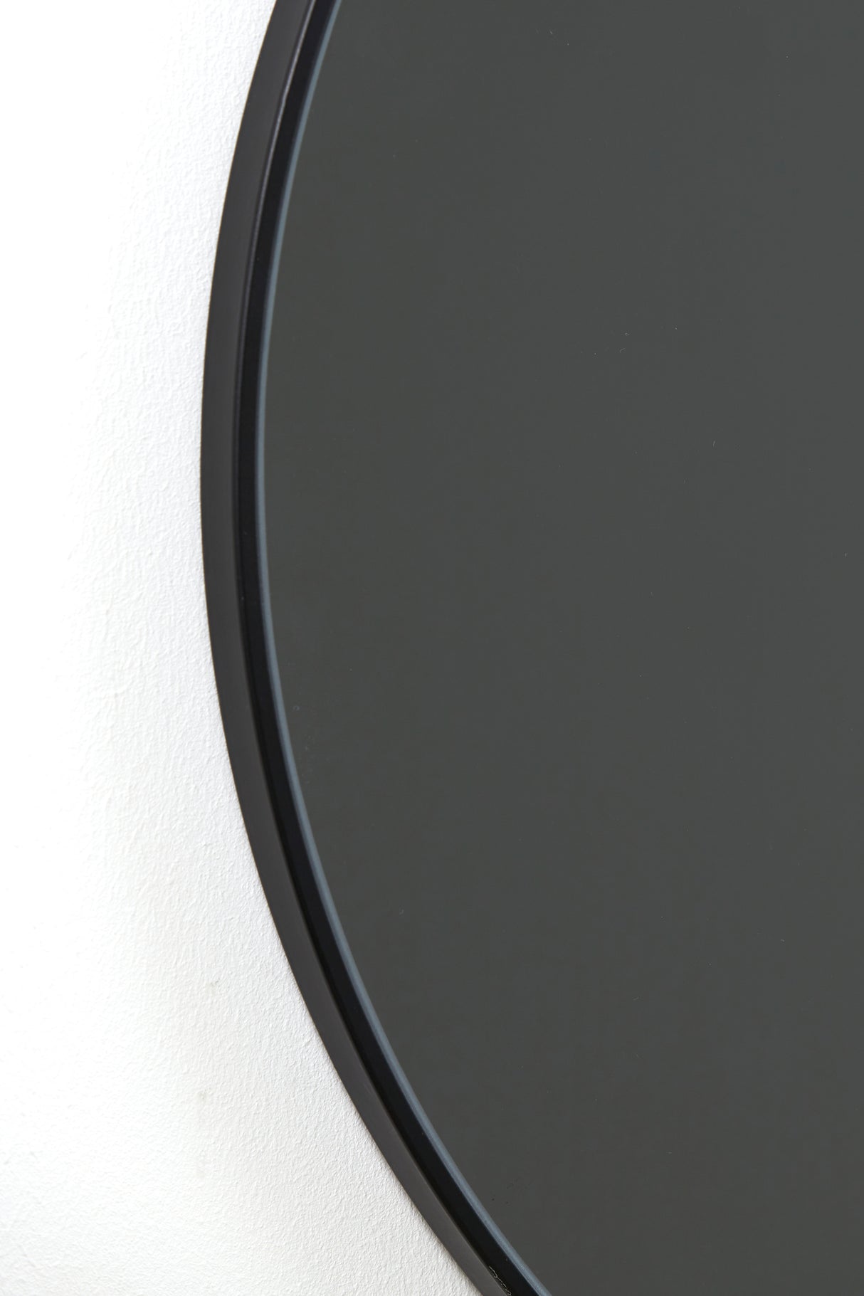 50 cm Round Smoked Glass Mirror with Black Frame