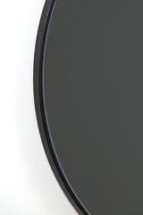 50 cm Round Smoked Glass Mirror with Black Frame