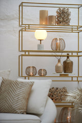 Elegant Medina Table Lamp with Antique Bronze and Frosted White Glass – 20x35 cm