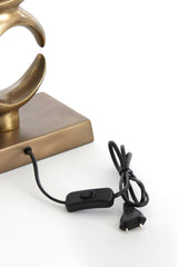 Antique Bronze Lune Lamp Base, 57.5 cm