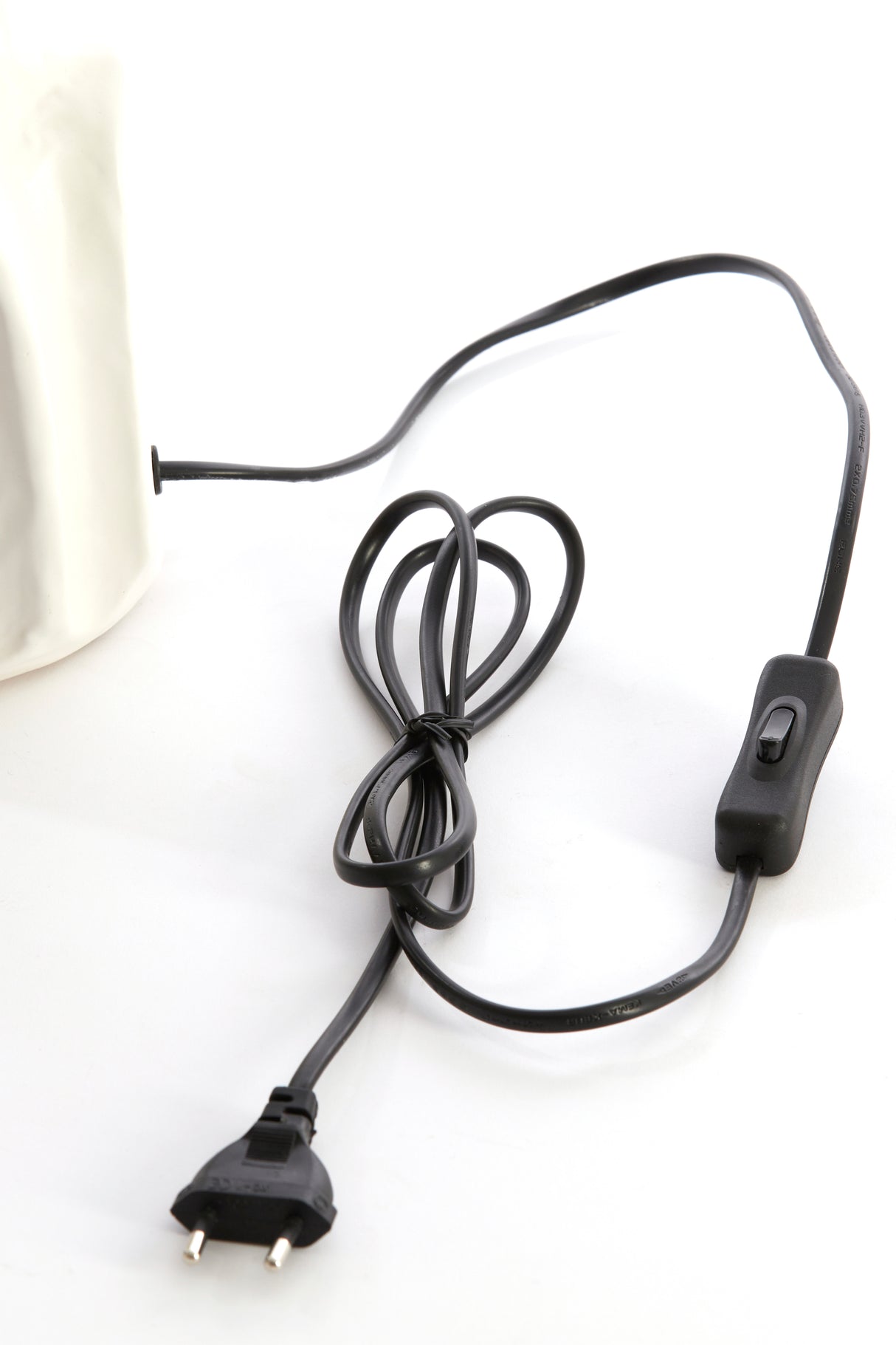 Ceramic Lamp Base, Matte Cream Finish, 20.5x37 cm