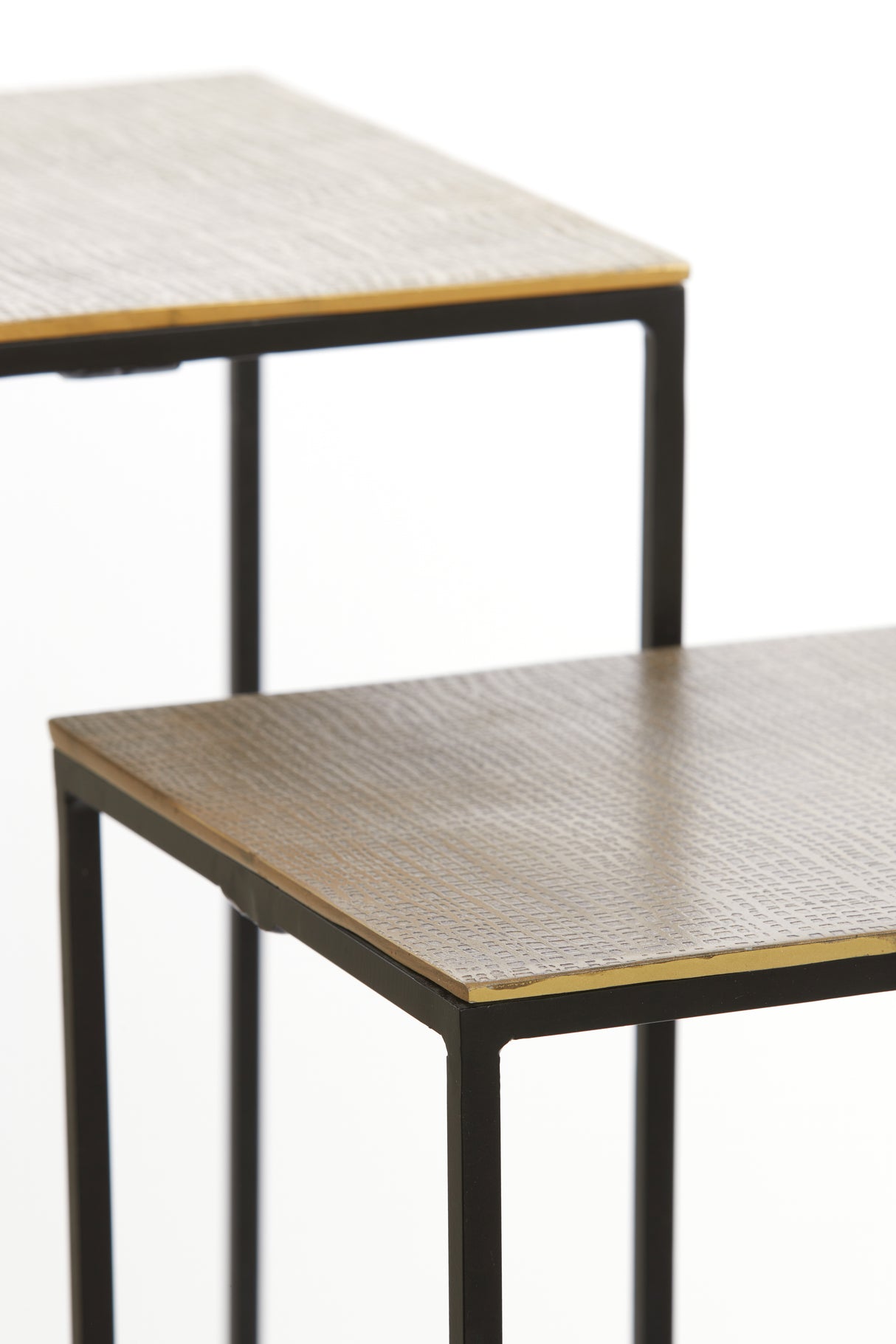 Antique Bronze and Black Pillar Set - 25x25x80 & 30x30x90.5 cm