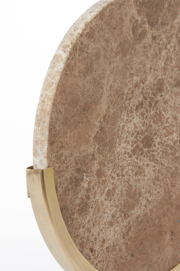 Elegant Brown Moreno Marble Ornament with Base - 25.5x10x38.5 cm