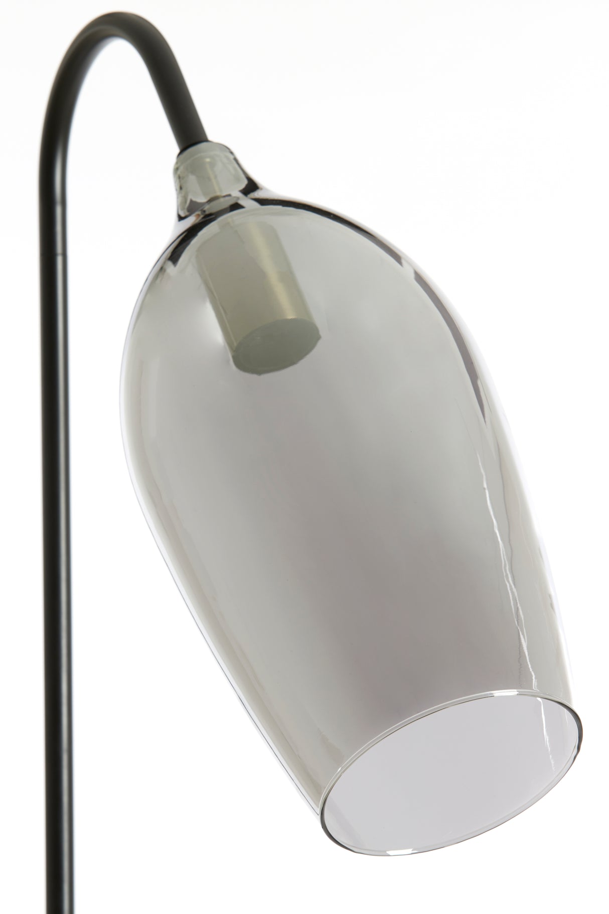 Elegant Smoked Glass and Matte Black Floor Lamp - 67x30.5x160 cm