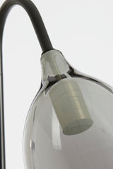 Elegant Smoked Glass and Matte Black Floor Lamp - 67x30.5x160 cm