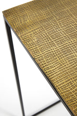 Set of 2 Console Tables in Antique Bronze and Black - Max Dimensions 119.5x30.5x78.5 cm