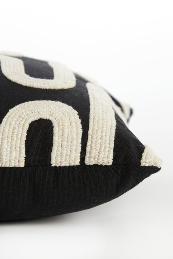 Oshawa Black and Beige Patterned Cushion 45x45 cm