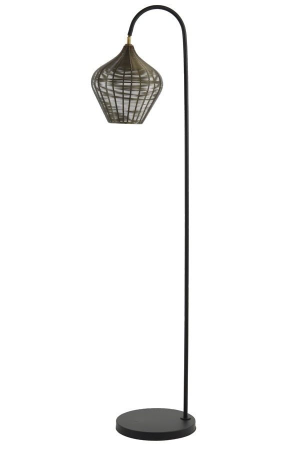 Antique Bronze and Matte Black Alvaro Floor Lamp 35x30x160 cm
