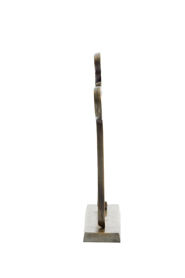 Antique Bronze Abstract Face Sculpture on Base 28x8x38 cm
