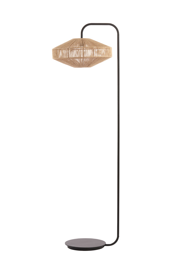 Lyra Natural and Matte Black Floor Lamp, 43x164 cm
