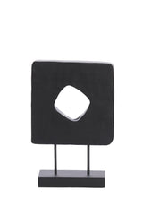 Elegant Black Wooden Ornament on Base - 26x9x38.5 cm