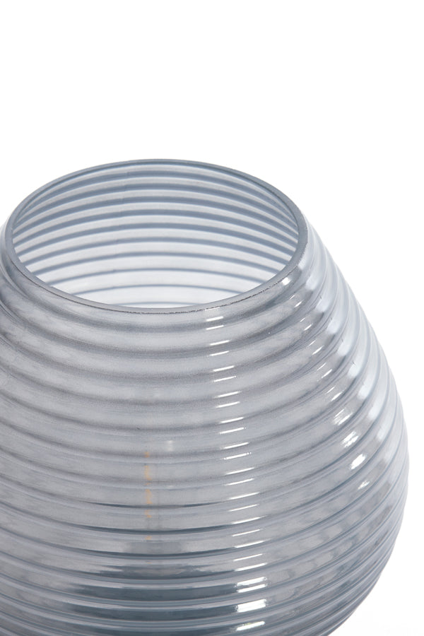 LED Glass Table Lamp Ø22x27 cm in Grey - Alenna Design