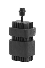Elegant Sakura Wood Lamp Base, 17x13x37 cm, Matte Black Finish
