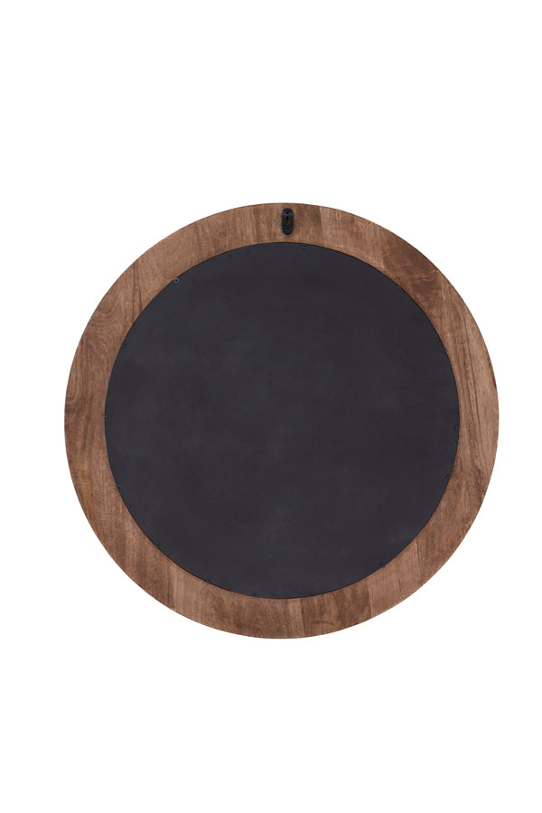 Round Florion Brown Wooden Mirror - 100 cm Diameter