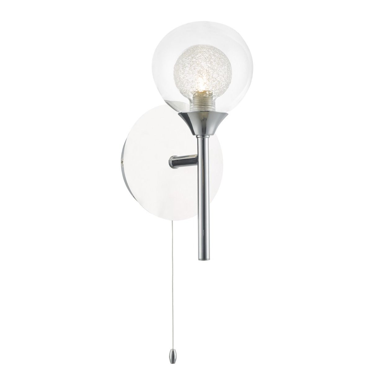 Zeke Wall Light Polished Chrome Glass