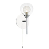 Zeke Wall Light Polished Chrome Glass