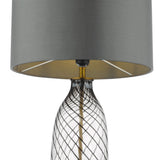 Zeya Grey Faux Silk Drum Shade 37cm