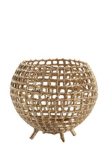 Glistening Antique Gold Tealight Holder Ø20x17 cm Purcina