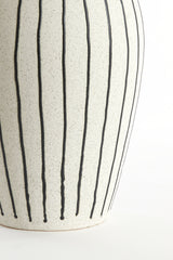 Artisan Dipped Ceramic Vase - Cream & Black Finish