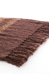 Elegant Braza Throw Blanket in Deep Brown & Ochre Hues - 170x130 cm