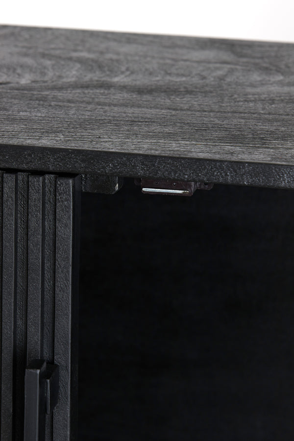 Sleek Black Abage Wood Cabinet 150x40x80 cm