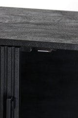 Sleek Black Abage Wood Cabinet 150x40x80 cm