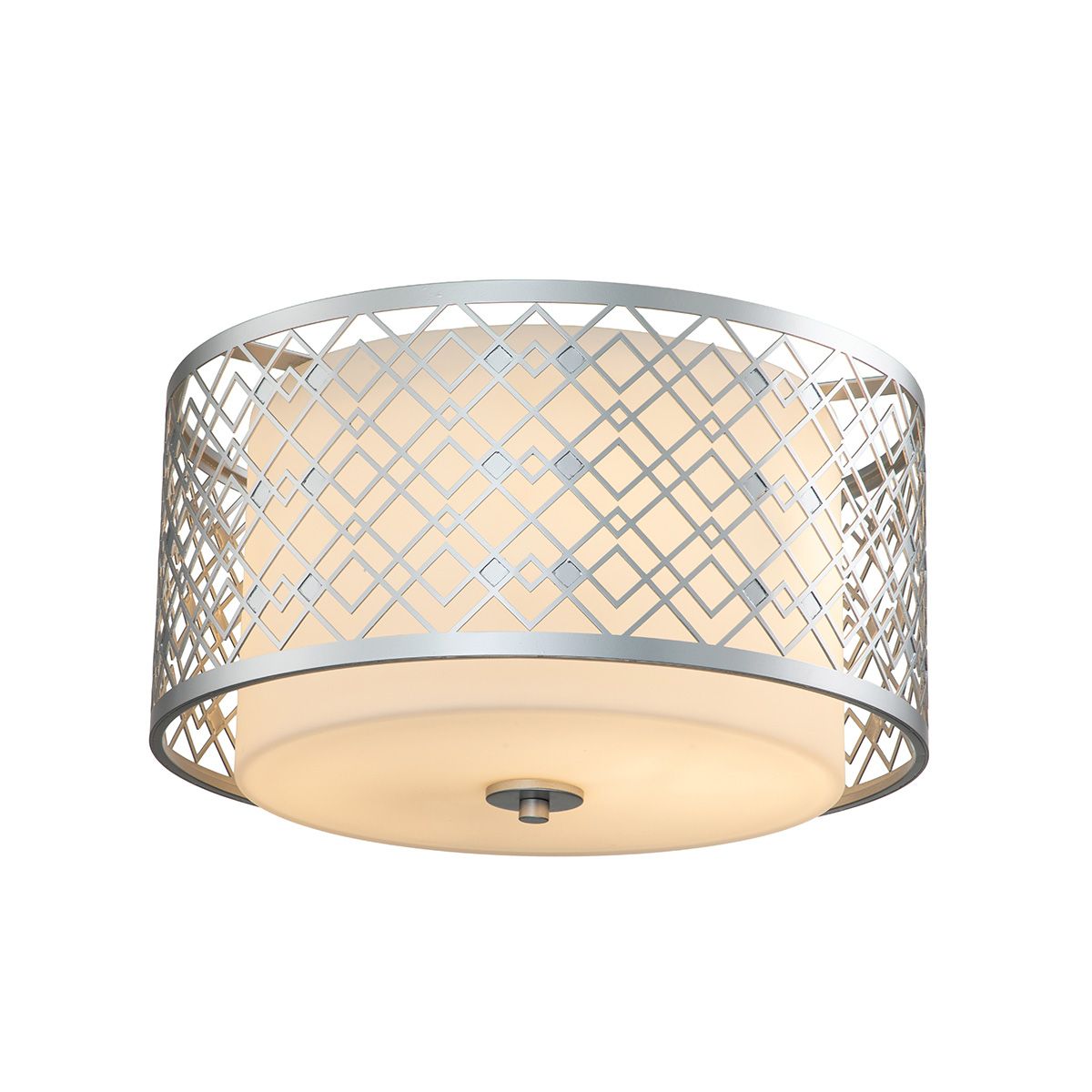 Ziggy 2lt Medium Flush - Lacquered Silver Lacquered Silver
