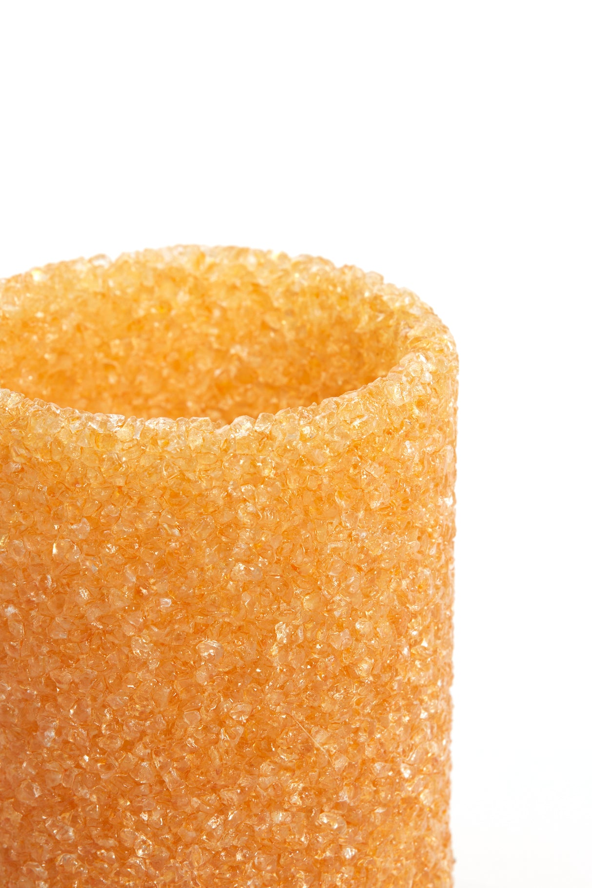 Glowing Light Peach Glass Tealight Holder Ø8x9.5 cm